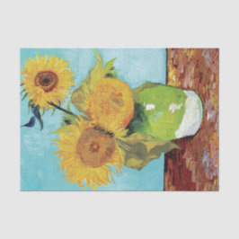 Papel De Seda Vase con tres girasoles de Vincent Van Gogh