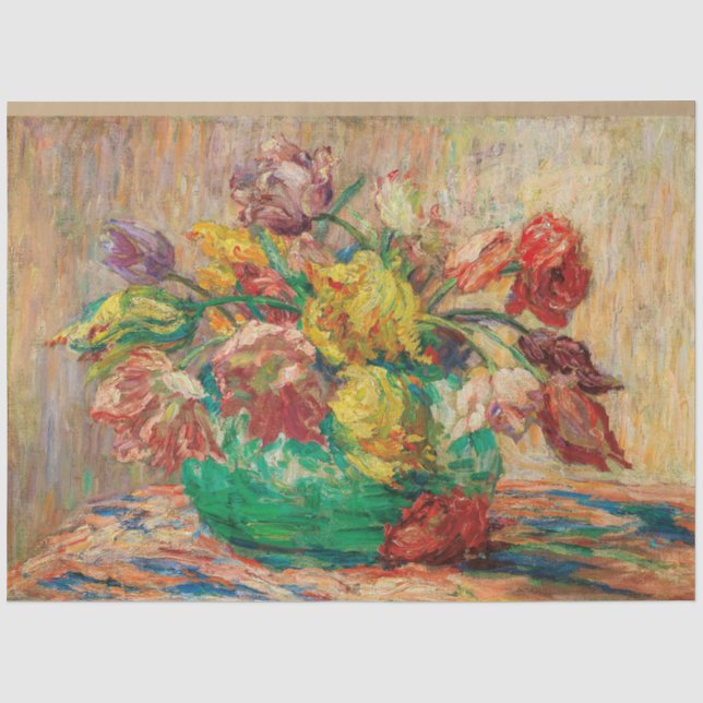 Papel De Seda Vase con tulipanes (Schlobach) (Anverso)