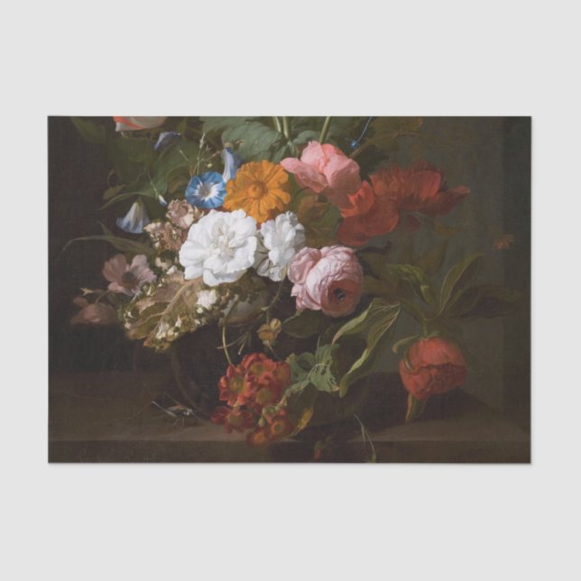 Papel De Seda Vase de flores por Rachel Ruysch (Anverso)