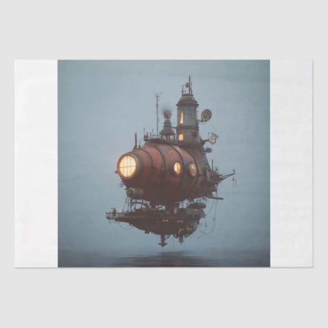 Papel De Seda Vaso Steampunk (Anverso)