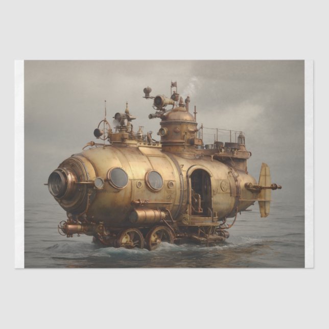 Papel De Seda Vaso Steampunk (Anverso)