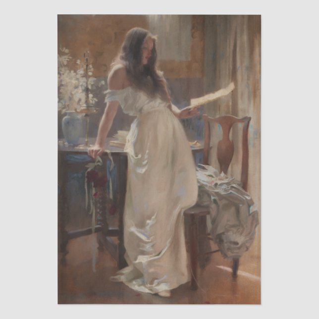 Papel De Seda Ve, Rosa Hermosa (por Herbert Draper) (Anverso)