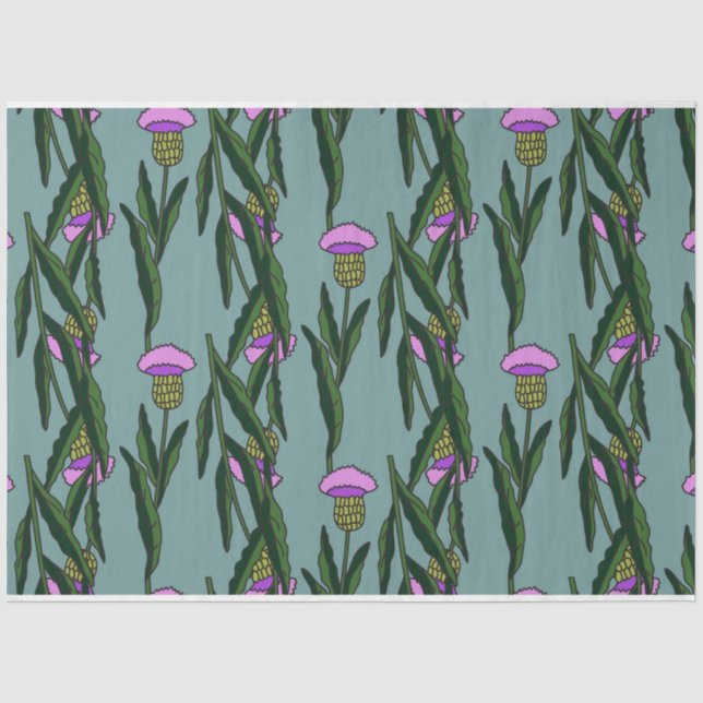 Papel De Seda Vector de patrón sin soldadura de flores botánicas (Anverso)