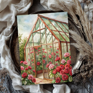 Papel De Seda Vegetación de color de agua shabby chic rojas jard