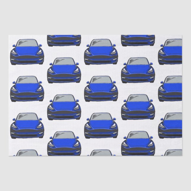 Papel De Seda Vehículo eléctrico azul Vehículo SUV Auto (Anverso)