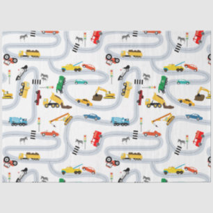 Papel De Seda Vehículos de transporte Carros y Camiones Tráfico