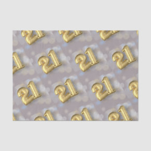 Papel De Seda Veinte globos de un 21 oro