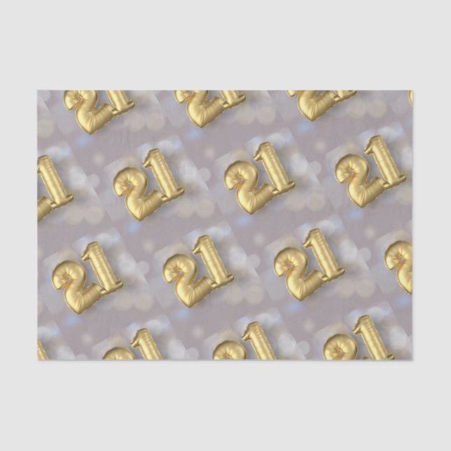 Papel De Seda Veinte globos de un 21 oro (Anverso)