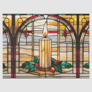 Papel De Seda Vela de Navidad de Vidrio Pintado Falso para Decou