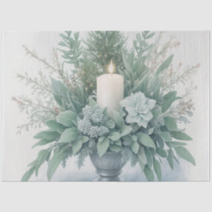 Papel De Seda Vela suave de Navidades de tonos verdes