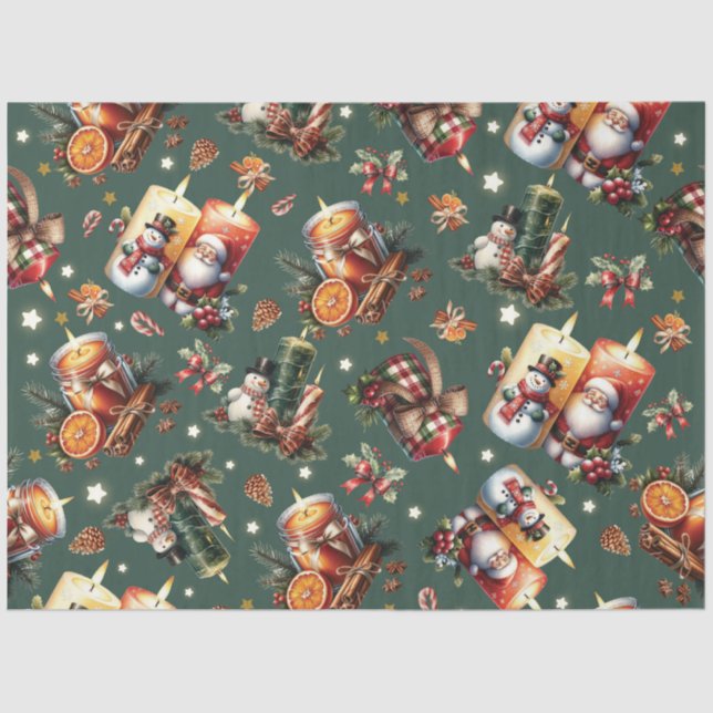 Papel De Seda Velas cálidas para Navidades (Anverso)