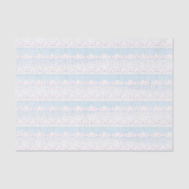 Papel De Seda Velas rociadas con nubes sonrientes y acuarela (Anverso)