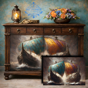 Papel De Seda Velas Vikingas Choque Decoupage