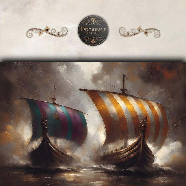 Papel De Seda Velas Vikingas Rayadas Decoupage (Striped viking Sails Decoupage Tissue Paper)