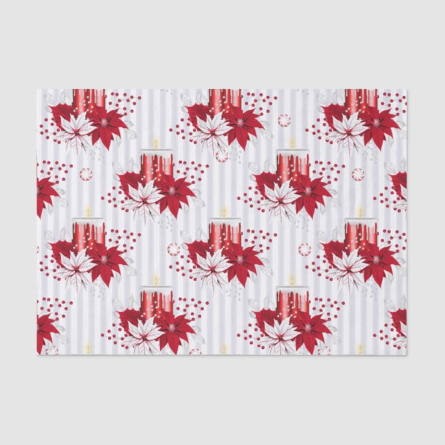 Papel De Seda Velas y Poinsettia (Anverso)