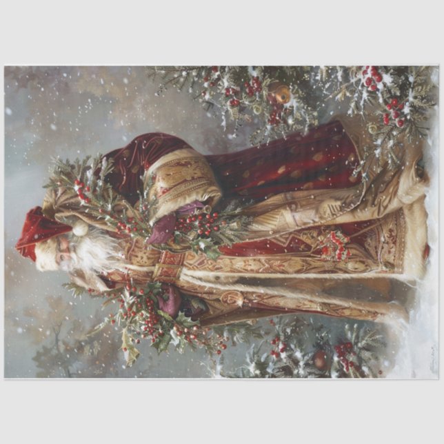 Papel De Seda Velvet Santa (Anverso)