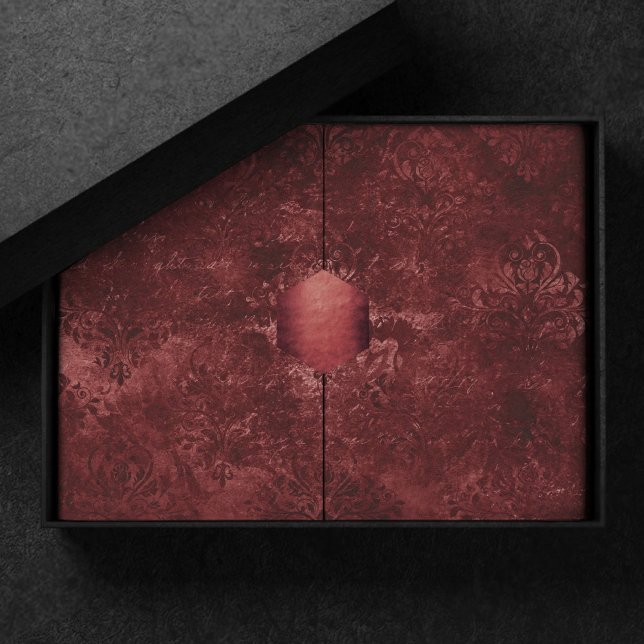 Papel De Seda Velvety Henna Damask | Grunge con angustia roja (Subido por el creador)