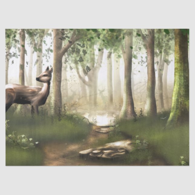 Papel De Seda Venado en los bosques (Anverso)