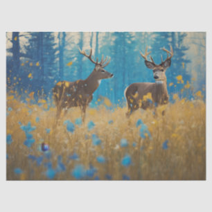 Papel De Seda venado en un campo de flores