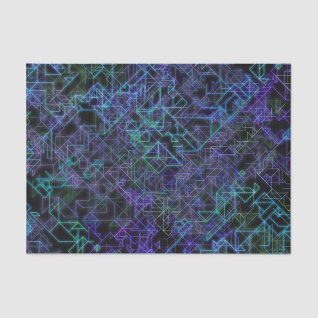 Papel De Seda venas cibernéticas, en azul y verde: (Anverso)