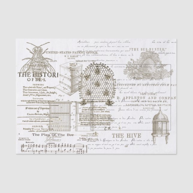 Papel De Seda Vendimia de apicultura (Anverso)