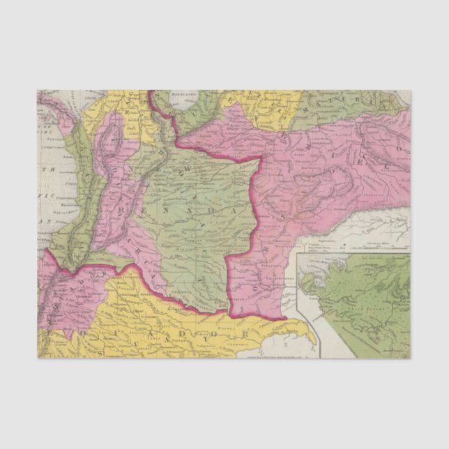 Papel De Seda Venezuela, nueva Grenada y Equador (Anverso)