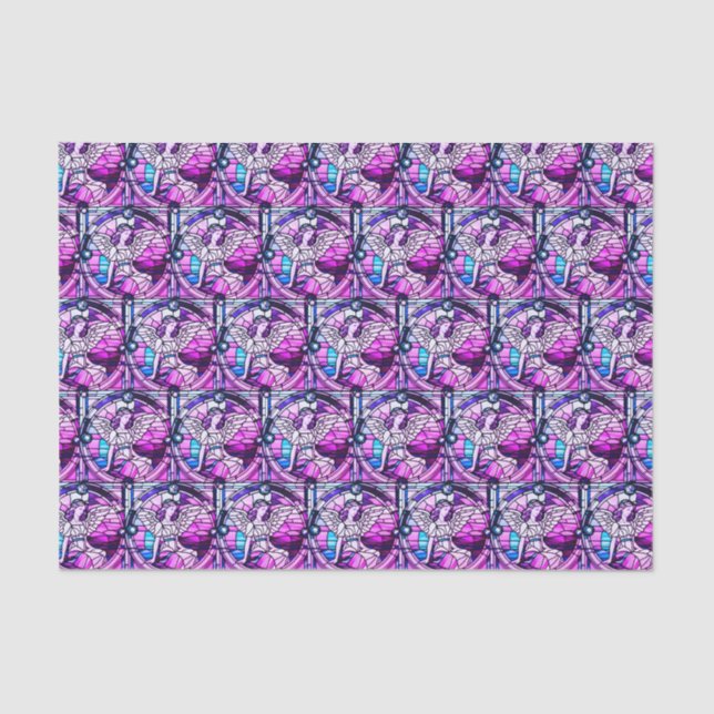 Papel De Seda Ventana de Vidrio Emplomado Ángel de Navidad (Anverso)