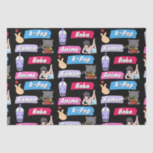Papel De Seda Ventilador de la cultura K-Pop, Ramen, Boba y Anim