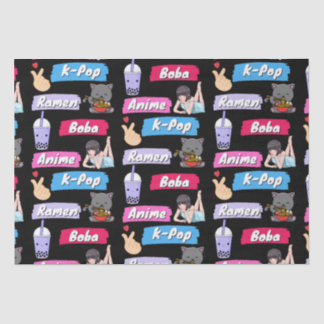 Papel De Seda Ventilador de la cultura K-Pop, Ramen, Boba y Anim