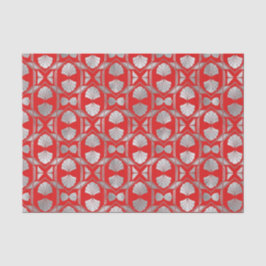 Papel De Seda Ventilador de Plata Roja Art Deco 