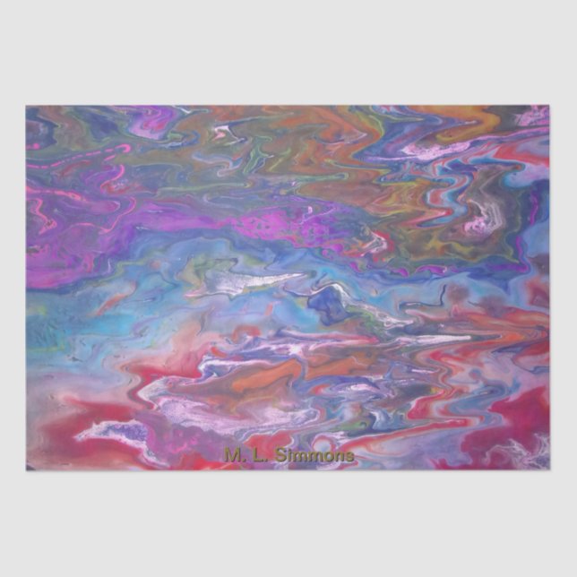 Papel De Seda Ver desde el espacio Pintura de flujo de arte (Anverso)