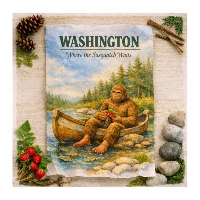 Papel De Seda Verano de Sasquatch en canoa en Washington (Subido por el creador)