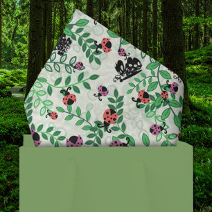 Papel De Seda Verano - Mariquitas, Mariposas y Hojas