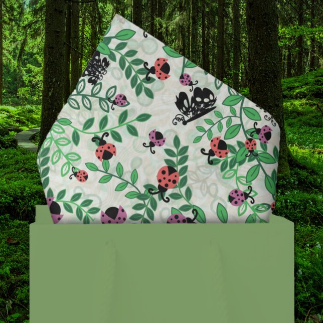 Papel De Seda Verano - Mariquitas, Mariposas y Hojas (Summer - Lady Bugs, Butterflies and Leaves Tissue Paper)