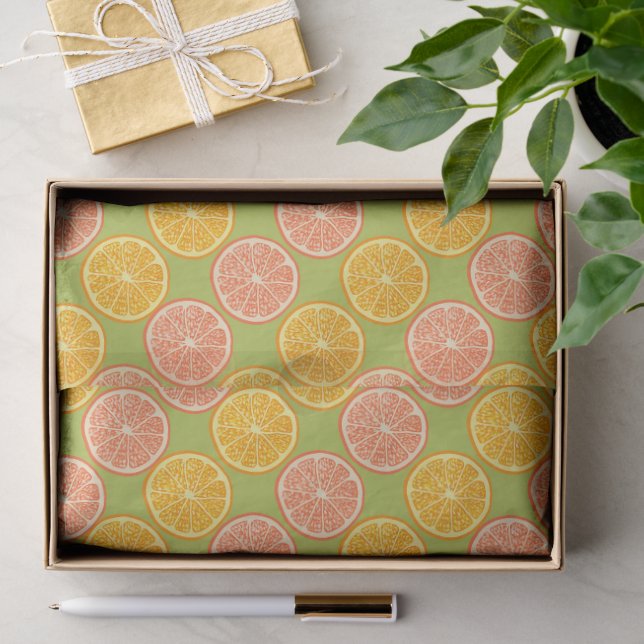 Papel De Seda Verano naranja verde (Regalo )