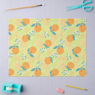 Papel De Seda Verano naranja verde