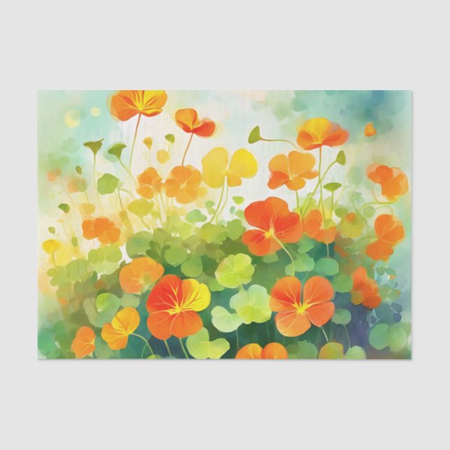 Papel De Seda Verano Nasturtium Floral (Anverso)