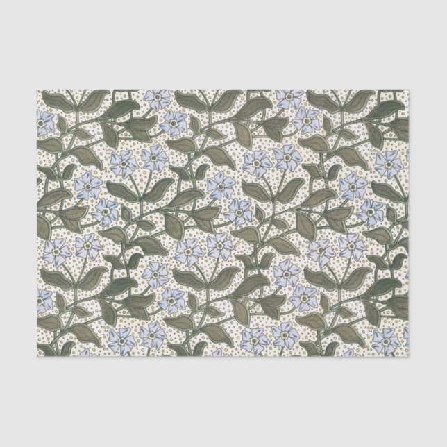 Papel De Seda Verano Periwinkle Bonito Flor Elegante Floral (Anverso)