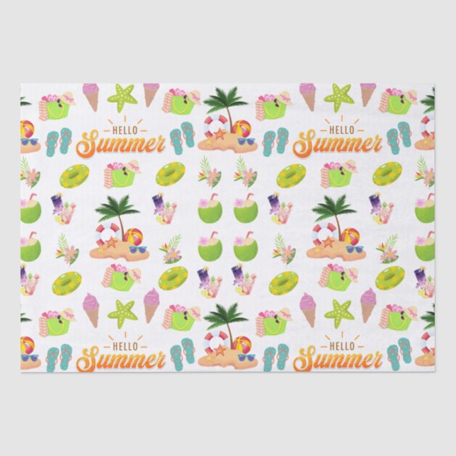 Papel De Seda Verano sin problemas con el patrón de coco (Anverso)