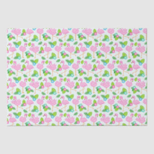 Papel De Seda Verano Tropical Flamenco y Patrón Floral