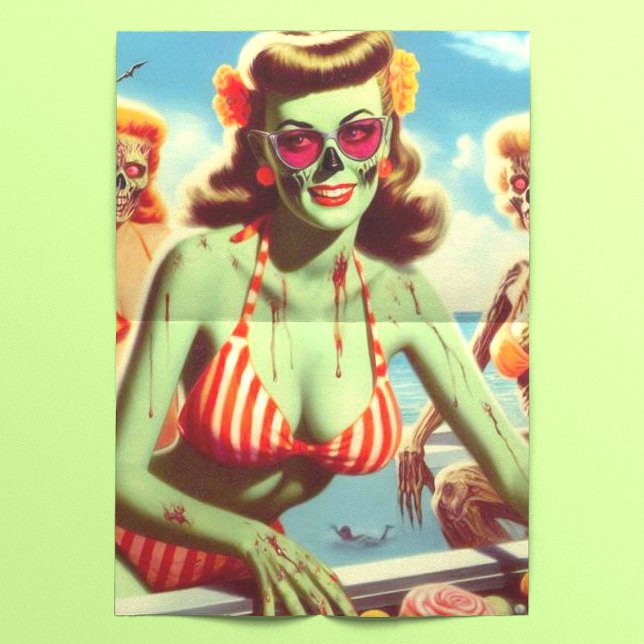 Papel De Seda Verano Zombie Pin-up (Subido por el creador)