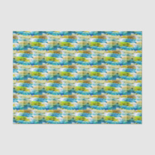 Papel De Seda Verde abstracto de la acuarela, azul