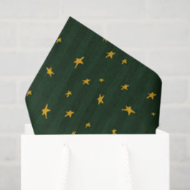 Papel De Seda Verde Amarillo Estrella Raya Navidad