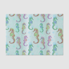 Papel De Seda Verde azul del Seahorse