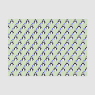 Papel De Seda Verde azul pingüino de 3 años