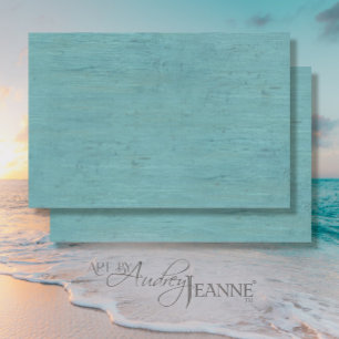 Papel De Seda Verde azulado Turquesa Ocean Blue Beach Madera Dec