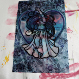 Papel De Seda Verde azulado y morado Belly bailarín corazón de a