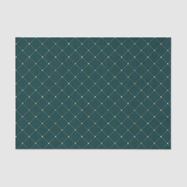 Papel De Seda Verde azulado y oro de moda (Anverso)