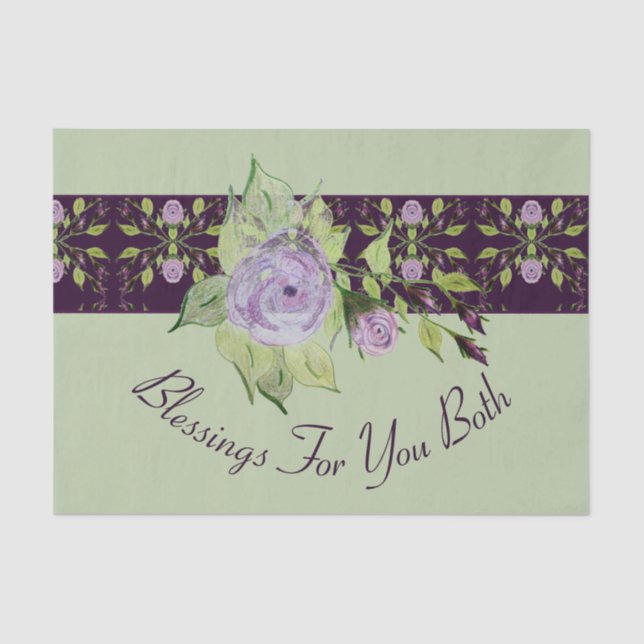 Papel De Seda Verde claro con morado (Anverso)