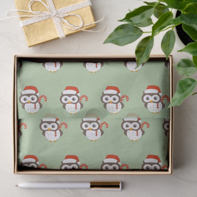 Papel de seda verde claro de Navidad Mr Owl illusi (Regalo )